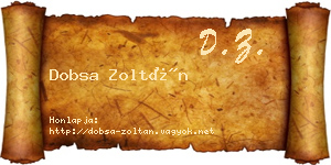 Dobsa Zoltán névjegykártya